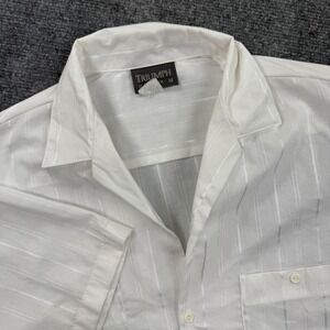 Triumph‎ of California Shirt Size Medium White Striped S/S Button Up Men's